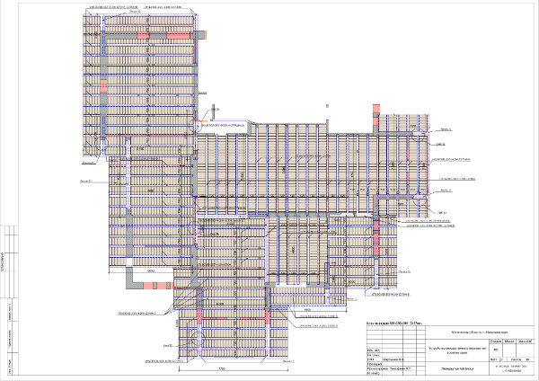Монтажный план блоков перекрытия первого этажа жилого дома