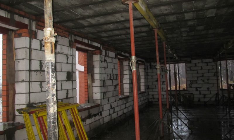Состояние перекрытия сразу после завершения бетонирования
