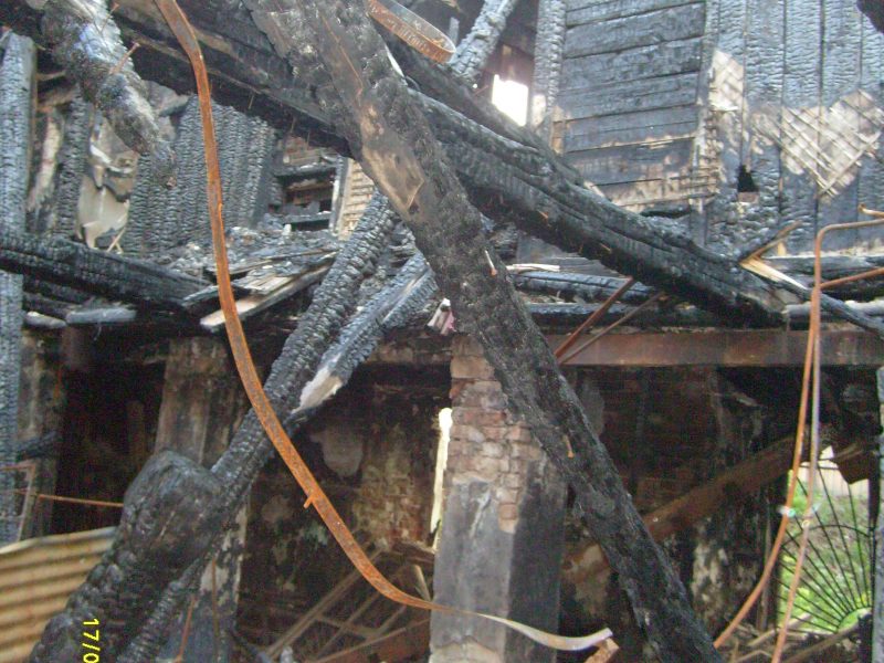 Состояние деревянных перекрытий после пожара