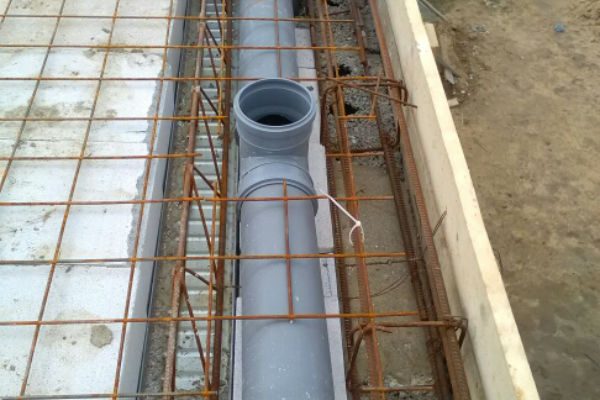 Прокладка канализации в несъемной опалубке сталебетонного перекрытия МАРКО-АТЛАНТ
