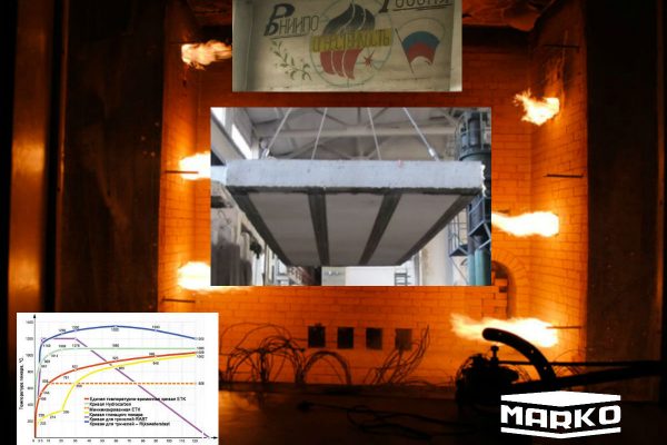 Испытания перекрытий МАРКО на огнестойкость во ВНИИПО